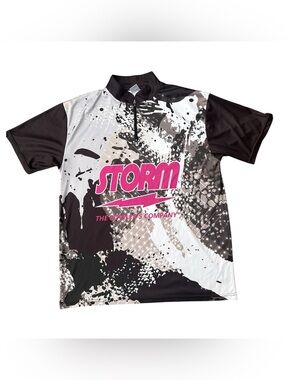 Storm Bowling Jersey Shirt Drift 1/4 Zip Pink Logo Men's Size M